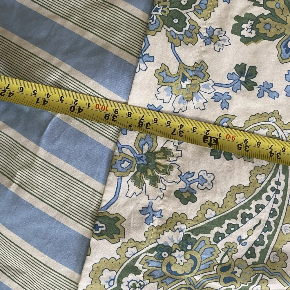 Ralph Lauren Paisley Striped Reversible King Size Comforter, 2 Shams & Bedskirt